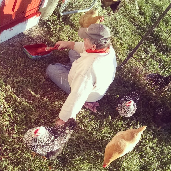 My father-in-law and his new lady friends. 